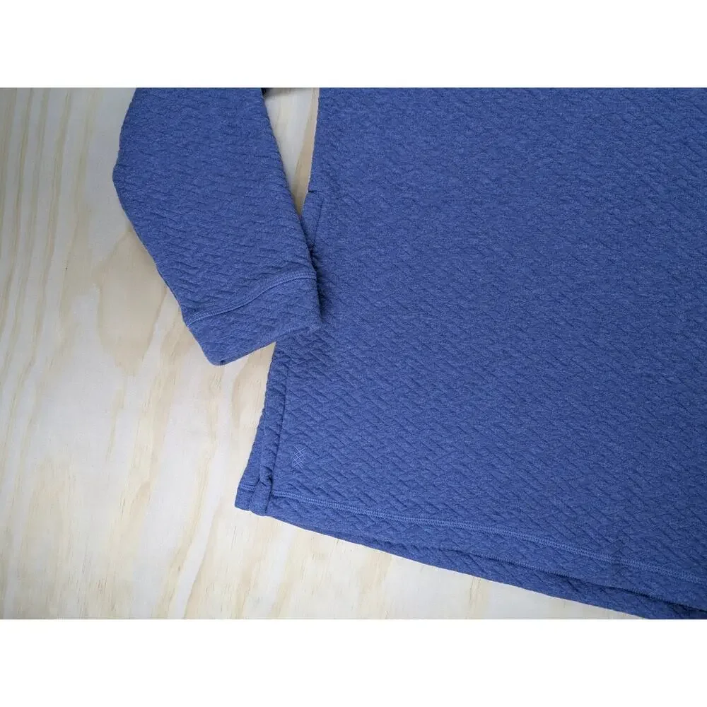 Rhone Men's XL Quilted Snap Pullover Blue Textured Side Zip